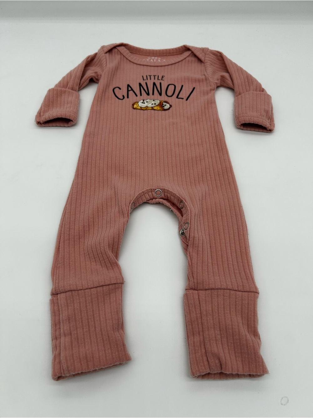 Little Cannoli Ribbed Pink Kids One-Piece by Stafaz, Size NB